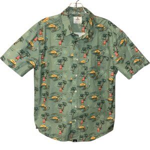 SEAESTA SURF X SPONGEBOB® TROPICAL BUTTON UP SHIRT / PLANKTON GREEN S